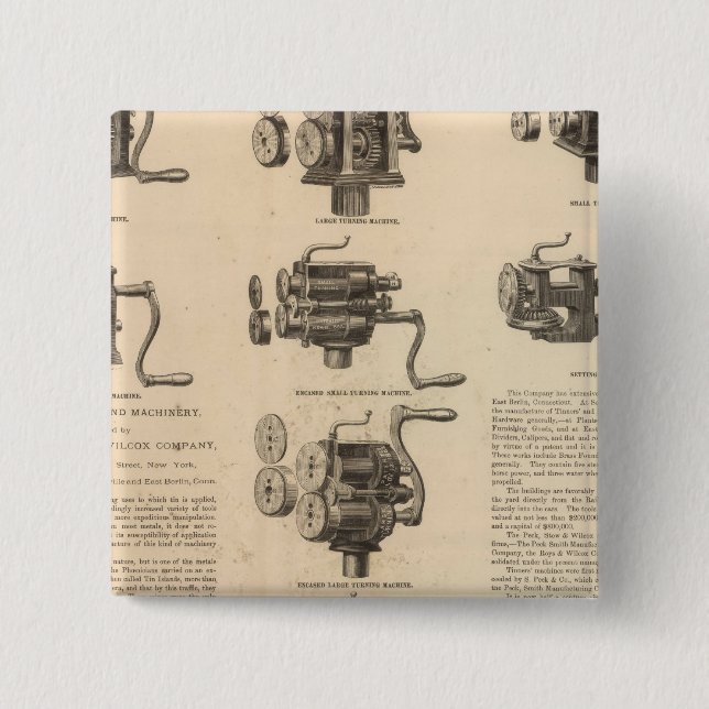 Firma Peck, Stow und Wilcox Button (Vorderseite)