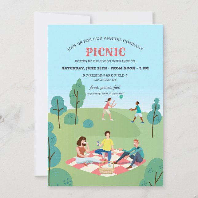 Firma Picnic Einladung (Vorderseite)