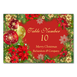 Firmas Weihnachtsfeier Tischnummer Karte