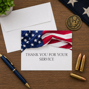 Firmen-DANKE-SAGEN VETERANEN Amerikanische Flagge Dankeskarte
