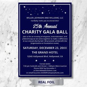 Firmen-Gala-Ball Elegant Maßgeschneidertes Silber Folieneinladung