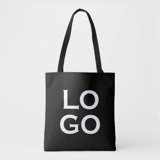 Firmen- oder Geschäftslogo auf Schwarz Tasche (Vorderseite)