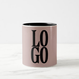 Firmen- oder Geschäftslogo auf Staubrosa Zweifarbige Tasse