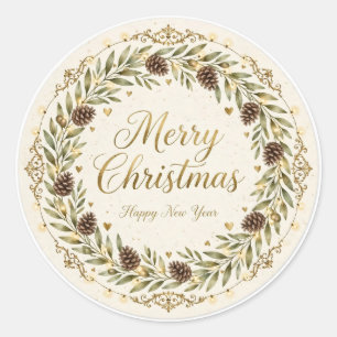 Firmen-Weihnachts-Gold-Aufkleber Runder Aufkleber