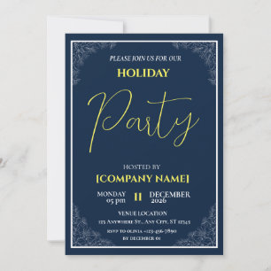 Firmen-Weihnachtsfeier-Einladung Navy Gold Einladung