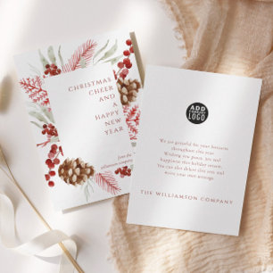 Firmen-Weihnachtsgruß mit Blumenmotiv Einladung