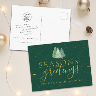 Firmen-Weihnachtsgrüße-Skript Geschäft-Logo Feiertagspostkarte