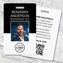 Firmenausweis Logo Mitarbeiter Personal Schwarz