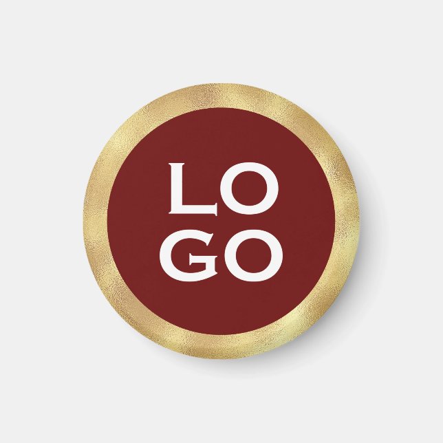 Firmenbenutzerdefiniertes Logo mit Goldrahmen auf  Magnet (Vorne)