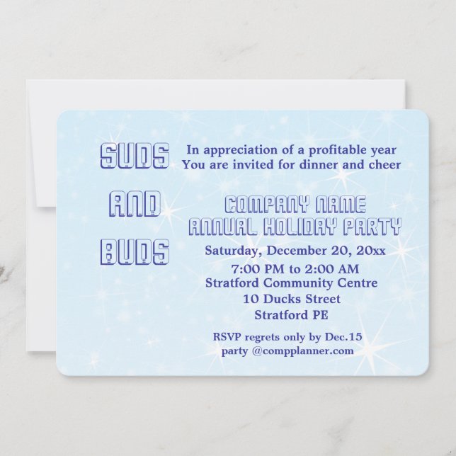 Firmenfeier Einladung. Einladung (Vorderseite)