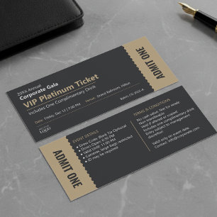 Firmengala Schwarz & Gold Event-Gutschein Karte Werbekarte