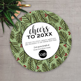 Firmengrüßen mit Logos - Chefs - Kiefernzweig Feiertagskarte