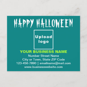 FirmenHalloween-Gruß auf Aquamariner grüner Postka Postkarte