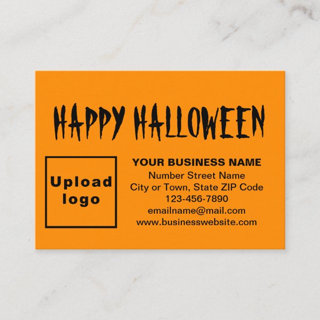 FirmenHalloween-Gruß auf Orange Color Begleitkarte (Vorderseite)
