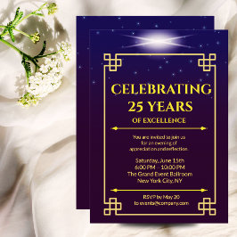 Firmenjubiläum Lila blaues Gradient einladen Einladung
