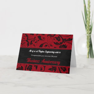 Firmenjubiläum - Red Damask Karte
