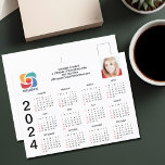 Firmenkalender 2024 für das benutzerdefinierte Fir Postkarte<br><div class="desc">Diese moderne Postkarte für den Businesskalender wird nach Ihren Wünschen mit Ihrem beruflichen Firmennamen unter dem Namen des Agenten erstellt. Dieser minimalistische Schwarzweißkalender weist auf der einen Seite Ihr Logo und auf der anderen ein personalisiertes Foto auf. Zeitgenössische Postkarten für Marketing für ein Unternehmen im Jahr 2024. Die Wochentage beginnen...</div>
