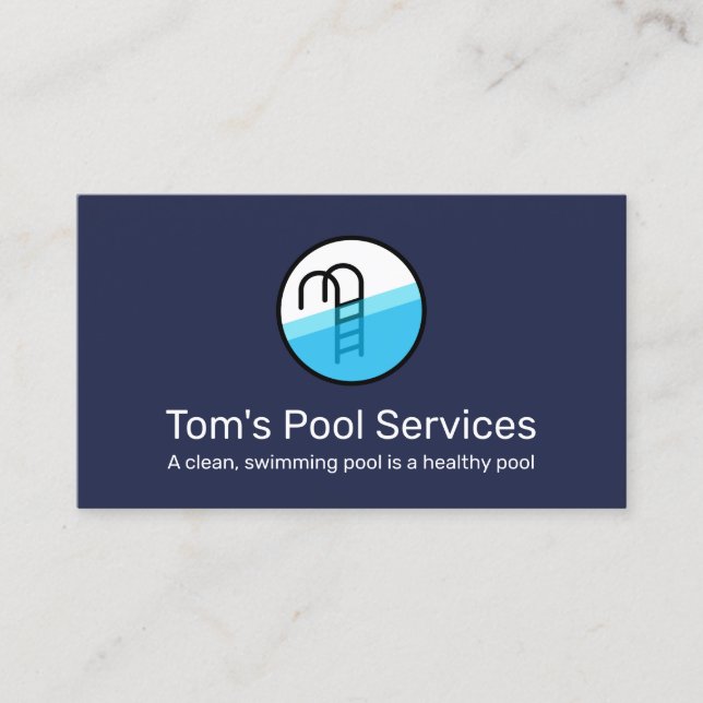 Firmenkarte für das Logo "Pool Clearing Service" Visitenkarte (Vorderseite)