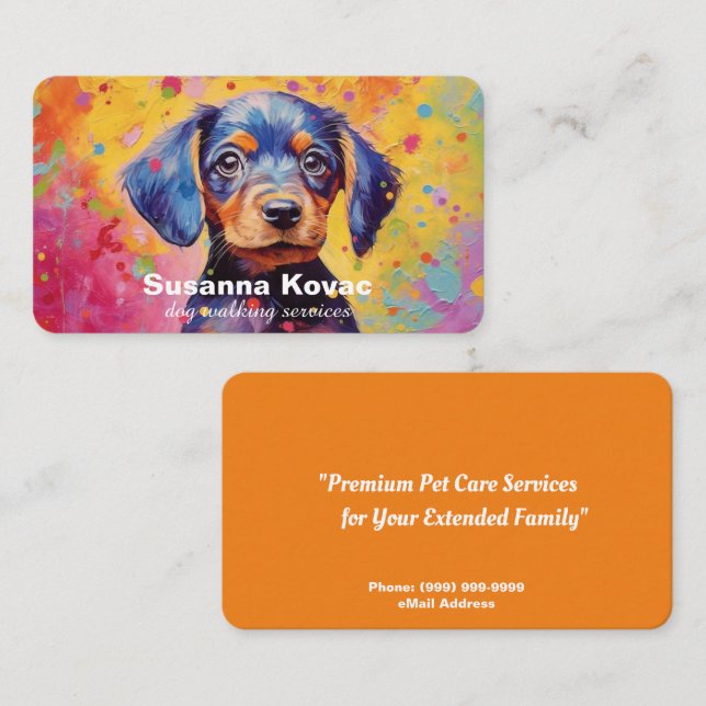 Firmenkarte für Dog Sitting Services Visitenkarte (Vorne/Hinten)