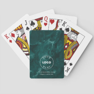 Firmenkunden mit grünem Marmor-Logo Spielkarten