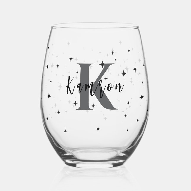 Firmenkunden Monogramm Bulk-Geschenke Weinglas Ohne Stiel (Vorderseite)