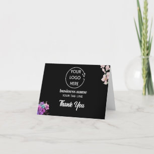 Firmenkundengeschäft mit schwarzem Logo Dankeskarte
