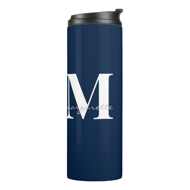 Firmenkundenlogo Modern Name des Mitarbeiters Thermosbecher (Nach links gedreht)