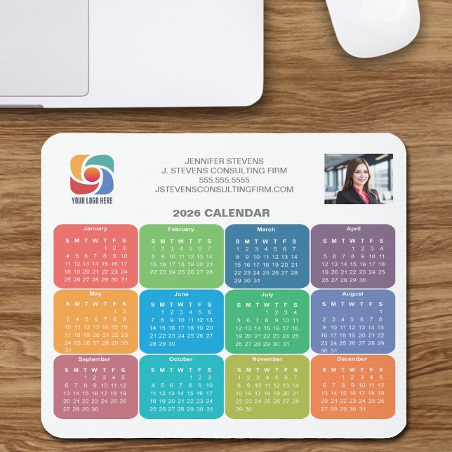 Firmenlogo 2026 Business Colorful Kalender Mousepad (Von Creator hochgeladen)