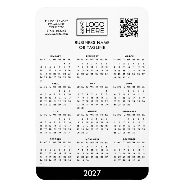 Firmenlogo 2027 Kalender Magnet (Vertikal)