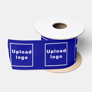 Firmenlogo auf blauer Schleife Satinband