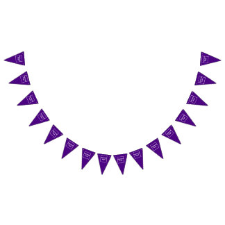 Firmenlogo auf Lila Dreieck-Banner Wimpelkette