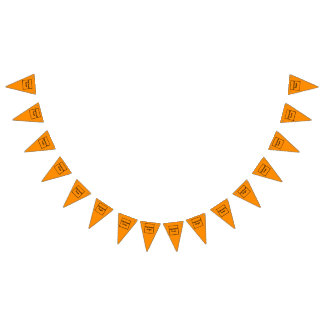 Firmenlogo auf orangefarbenem Dreieck Wimpelkette