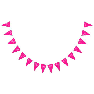 Firmenlogo auf rosafarbenem Triangle-Banner Wimpelkette