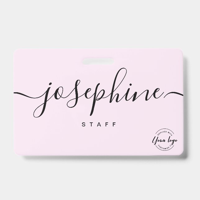 Firmenlogo Benutzerdefinierter Schriftname rosa Mi Ausweis (Vorderseite)
