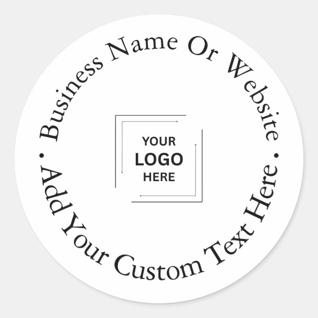 Firmenlogo | Beruflich Modern Minimal White Runder Aufkleber (Vorderseite)