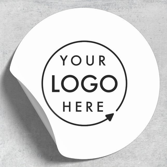 Firmenlogo Beruflich Modernes Minimales Weiß Runder Aufkleber (Put your branding front and center with these logo stickers)