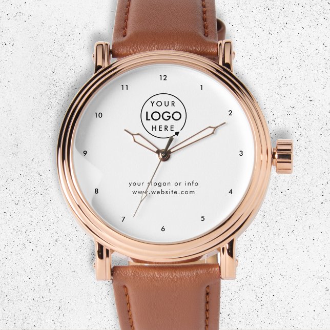 Firmenlogo | Beruflich Modernes Minimalistisch Armbanduhr (simple company branded watch for your small business team apparel or promotional gifting.)