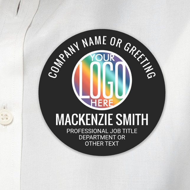 Firmenlogo Berufliche Angestellte Schwarze Runde Namensschild (Von Creator hochgeladen)