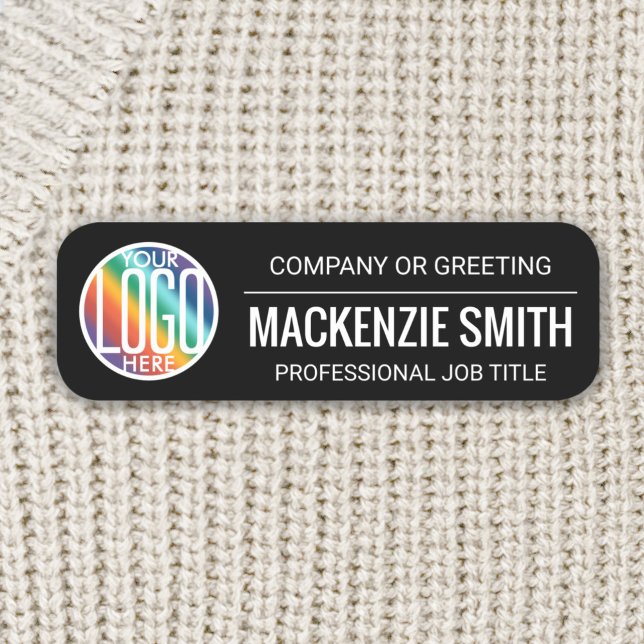 Firmenlogo Beruflicher Mitarbeiter Schwarz Namensschild (Von Creator hochgeladen)