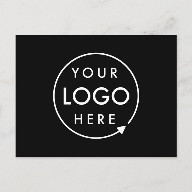 Firmenlogo | Black Corporate Company Postkarte (Vorderseite)