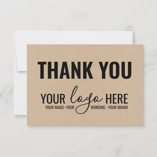 Firmenlogo Black Kraft Vielen Dank Dankeskarte (Vorderseite)