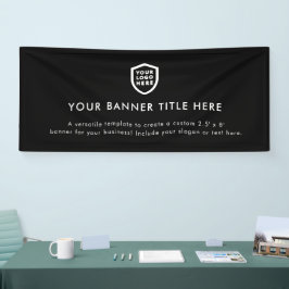 Firmenlogo | Black Minimalistisch Modern Simple 6' Banner