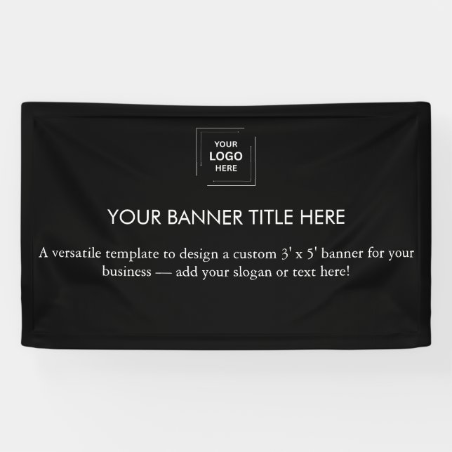 Firmenlogo | Black Modern Beruflich 5' Banner (Horizontal)