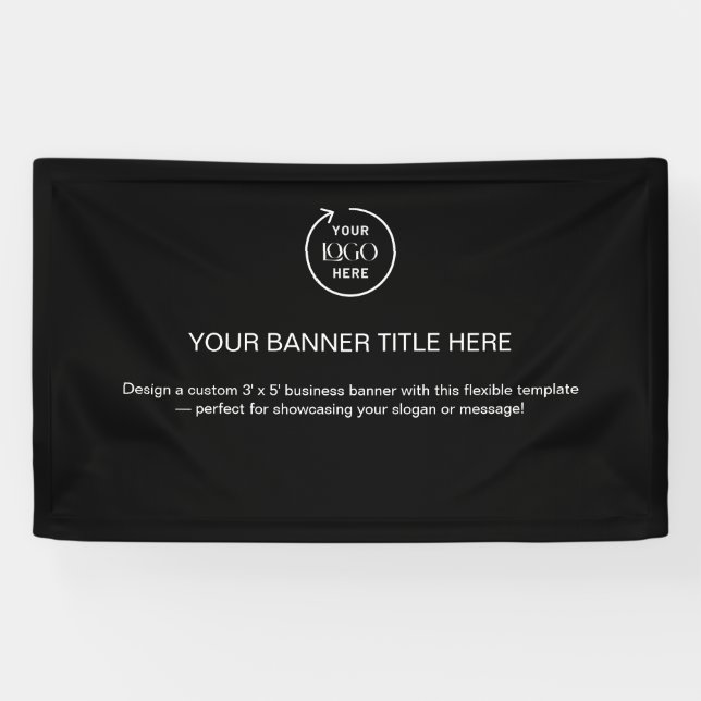 Firmenlogo | Black Modern Beruflich 5' Banner (Horizontal)