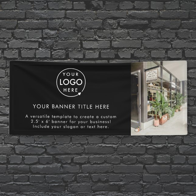 Firmenlogo | Black Modern Promotional Foto 6' Banner (Von Creator hochgeladen)