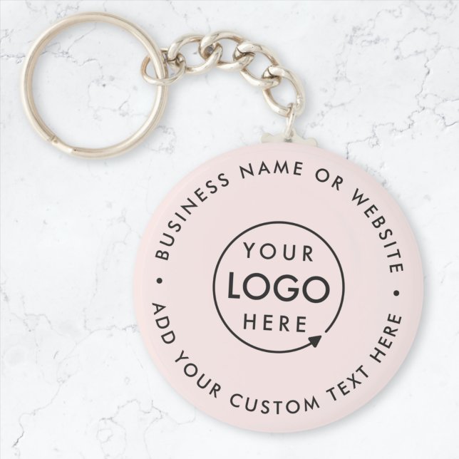 Firmenlogo | Blush Pink Feminine Beruflich Schlüsselanhänger (Feminine company branded keychains for small business office keys, gifting & promotional swag.)