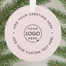 Firmenlogo | Blush Pink Moderne Weihnachten Ornament