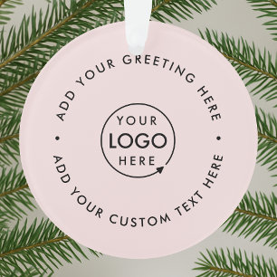 Firmenlogo Blush Pink Moderne Weihnachten Ornament