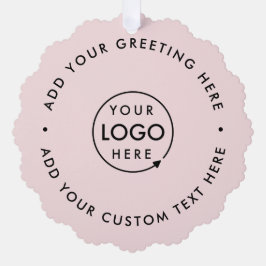 Firmenlogo | Blush Pink Moderne Weihnachten Ornament Karte