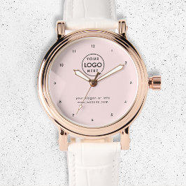 Firmenlogo | Blush Pink Modernes Beruflich Armbanduhr
